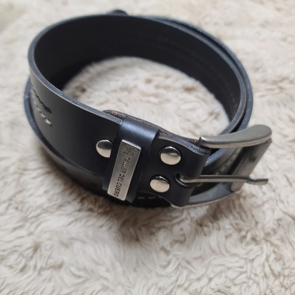 Taller Del CuerpMen's Black Leather Belt Size 40 - Picture 1 of 8